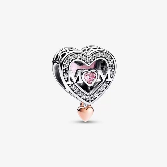 Pandora Jewelry - Pandora Two-tone Openwork Mom & Heart Charm